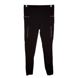 Athleta Black Hybrid Cargo Leggings Tights Women’s Medium Zip‎ Pockets Stretch